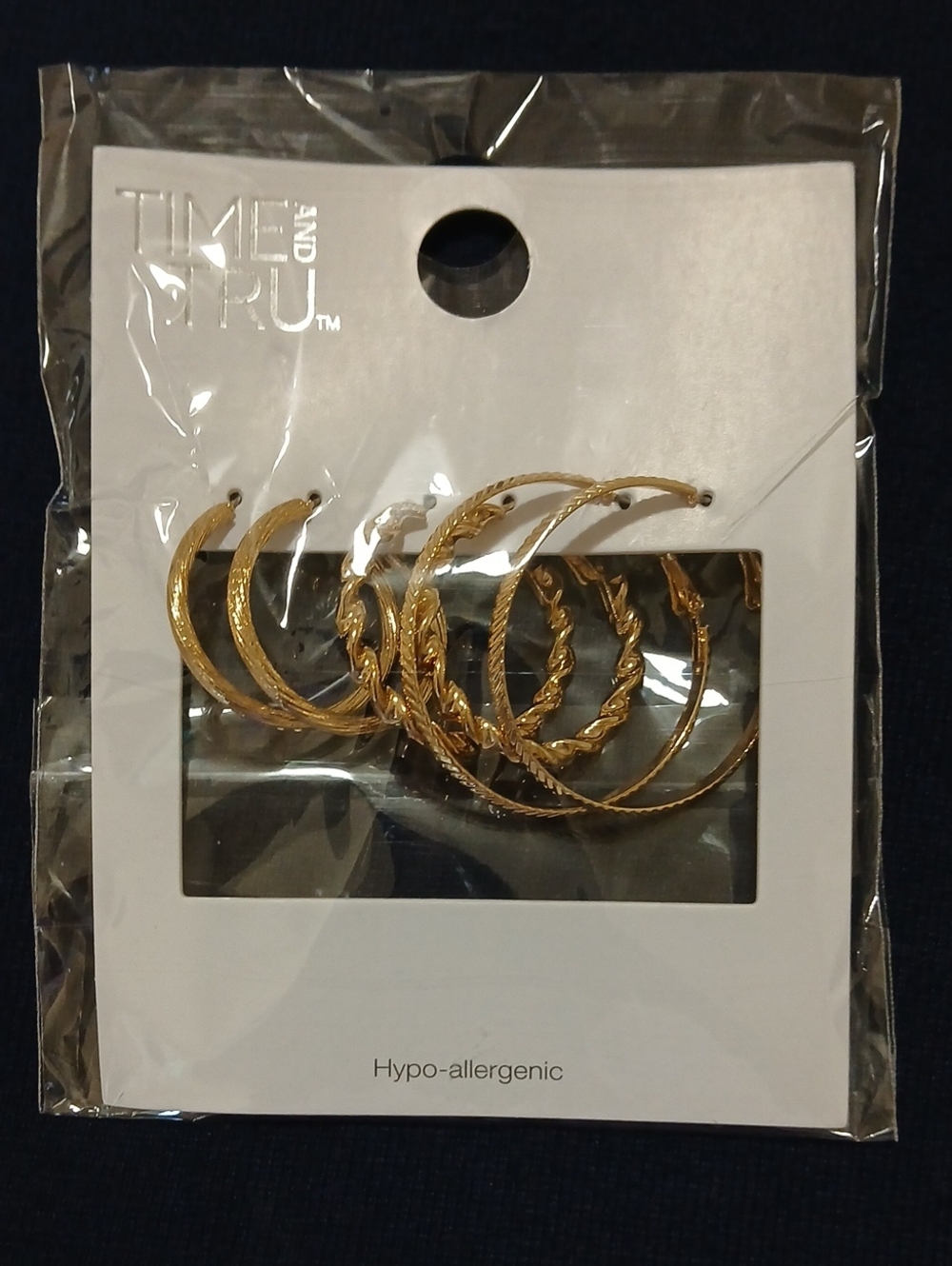 Time and Tru Gold-Tone Hoop Earring Set - 6 Pack